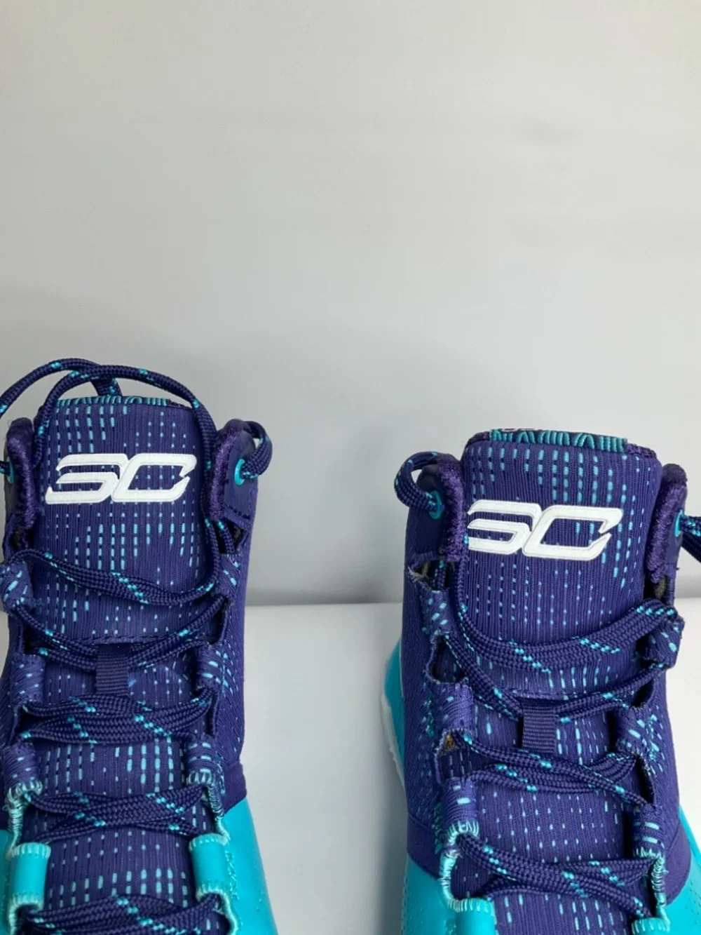 Under Armor Curry 2 Father to Son Pacific Purple White and blue US 7Youth.